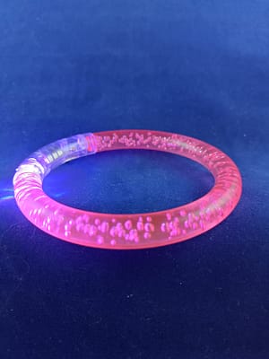 Bublinkový svítící blikající náramek - růžový, kulatý