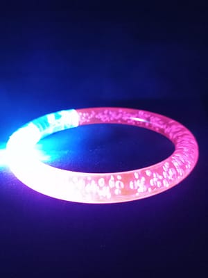 Bublinkový svítící blikající náramek - růžový, kulatý