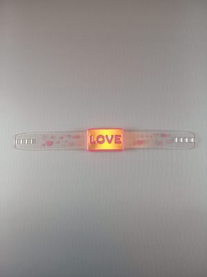 Love blikací náramek růžový